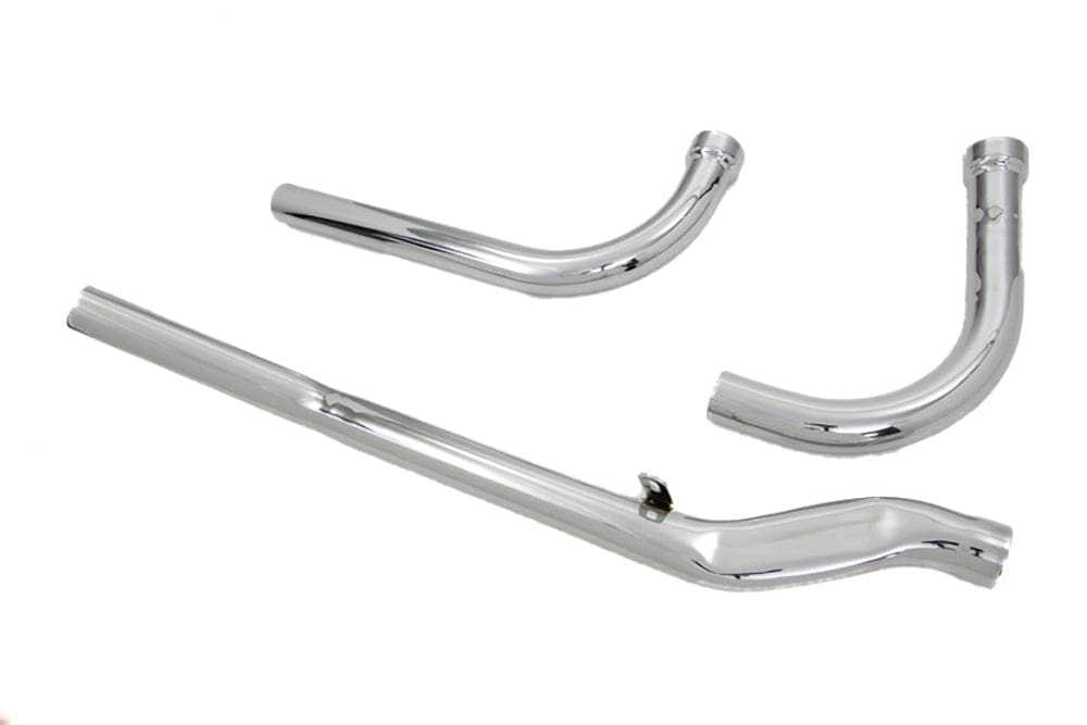 V-Twin Manufacturing, Paughco Chrome Up Sweep Drag Exhaust Header Pipes Harley Generator Panhead