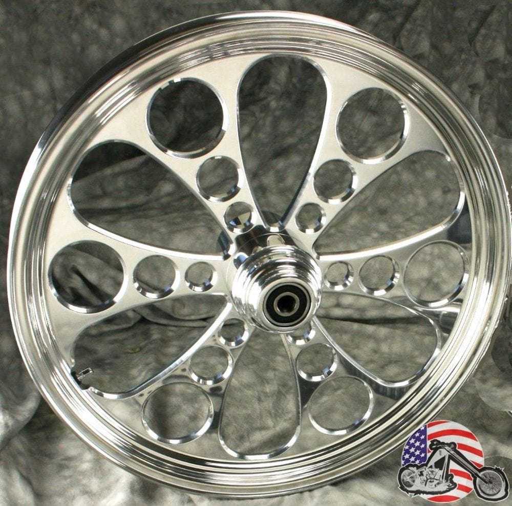 Ultima, Polished Kool Kat 21 3.5 Billet Front Wheel Rim Harley Touring & Softail 3/4 1"