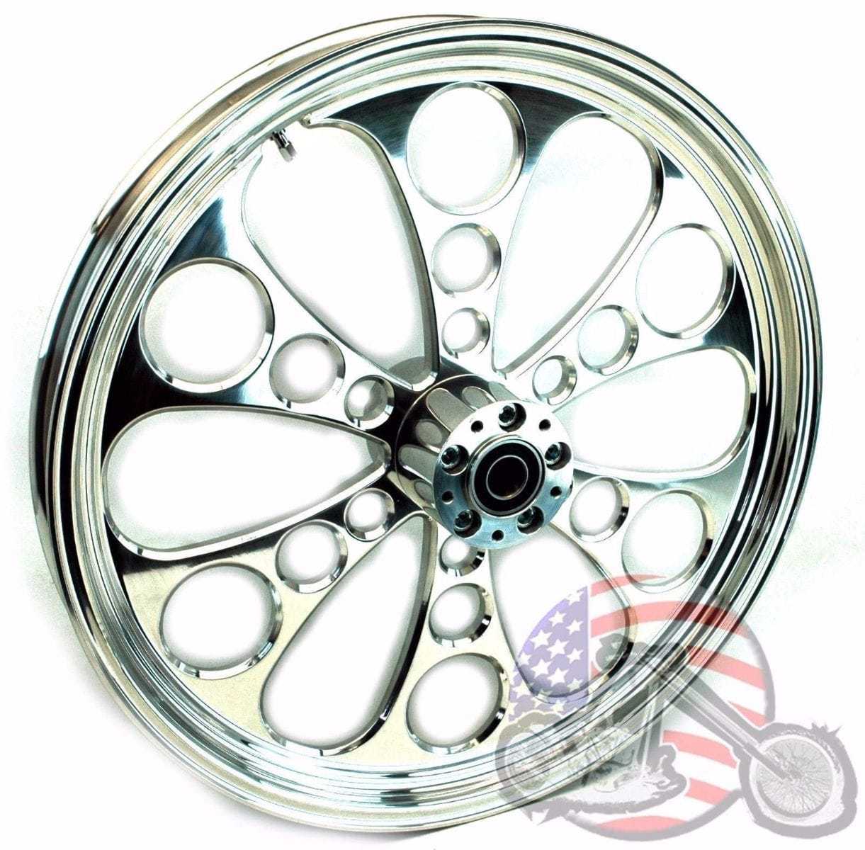 Ultima, Polished Kool Kat 21 3.5 Billet Front Wheel Rim Harley Touring & Softail 3/4 1"