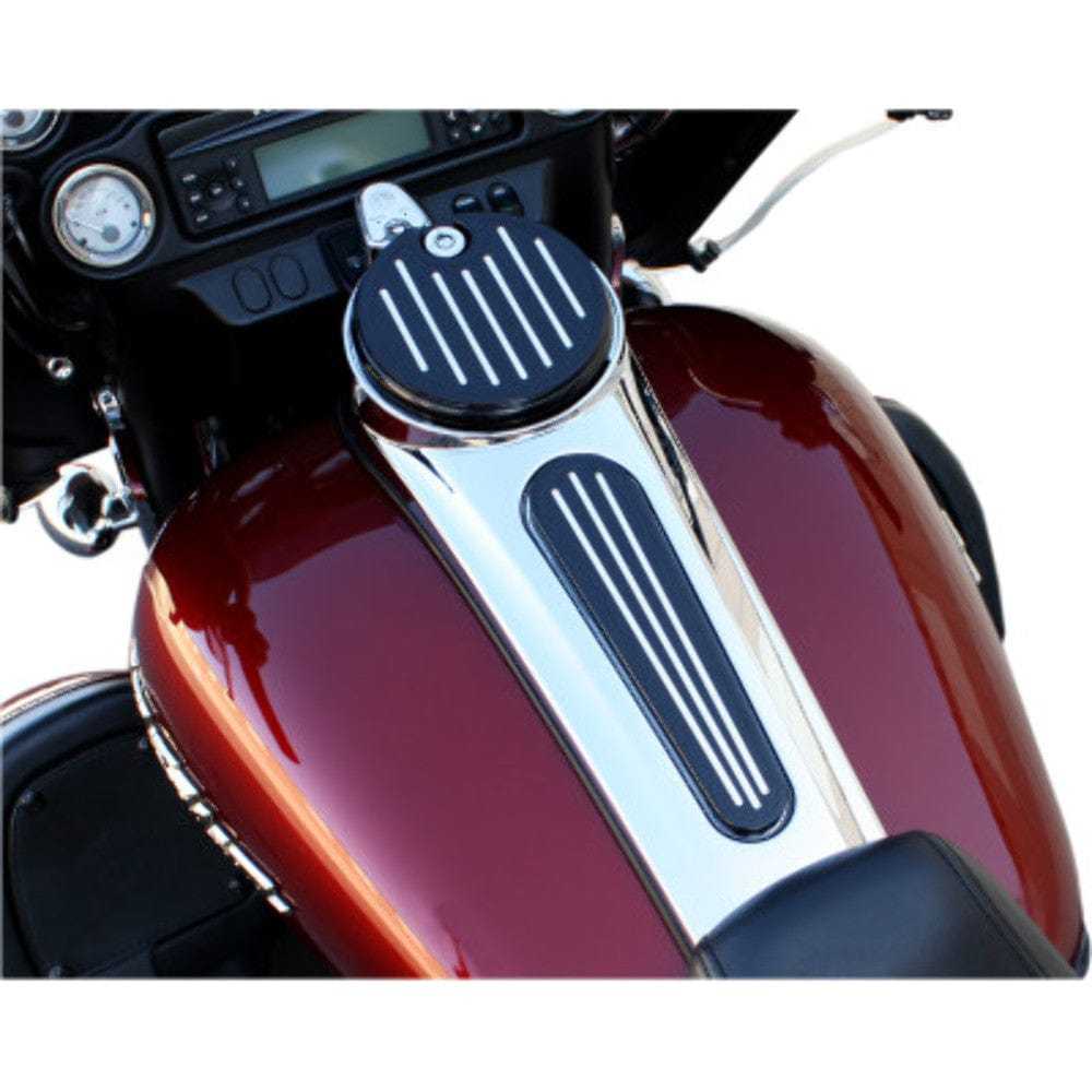 Pro One Performance, Pro 1 Performance Black Ball Milled Billet Fuel Door Accent Harley 08+ Touring