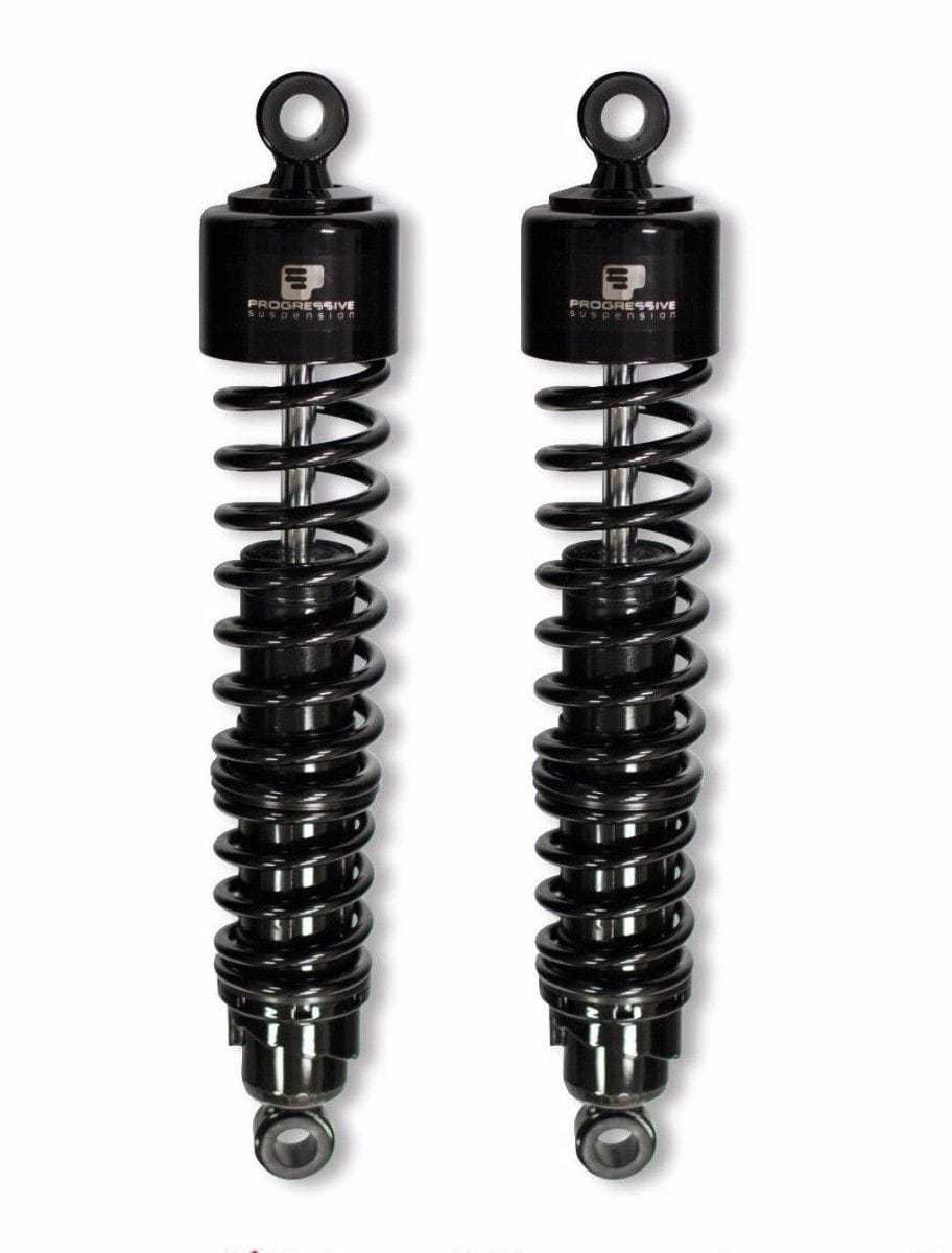 Progressive Suspension, Progressive Black 15" 413 Lifted Shocks Harley Sportster Café Scrambler 86-2020