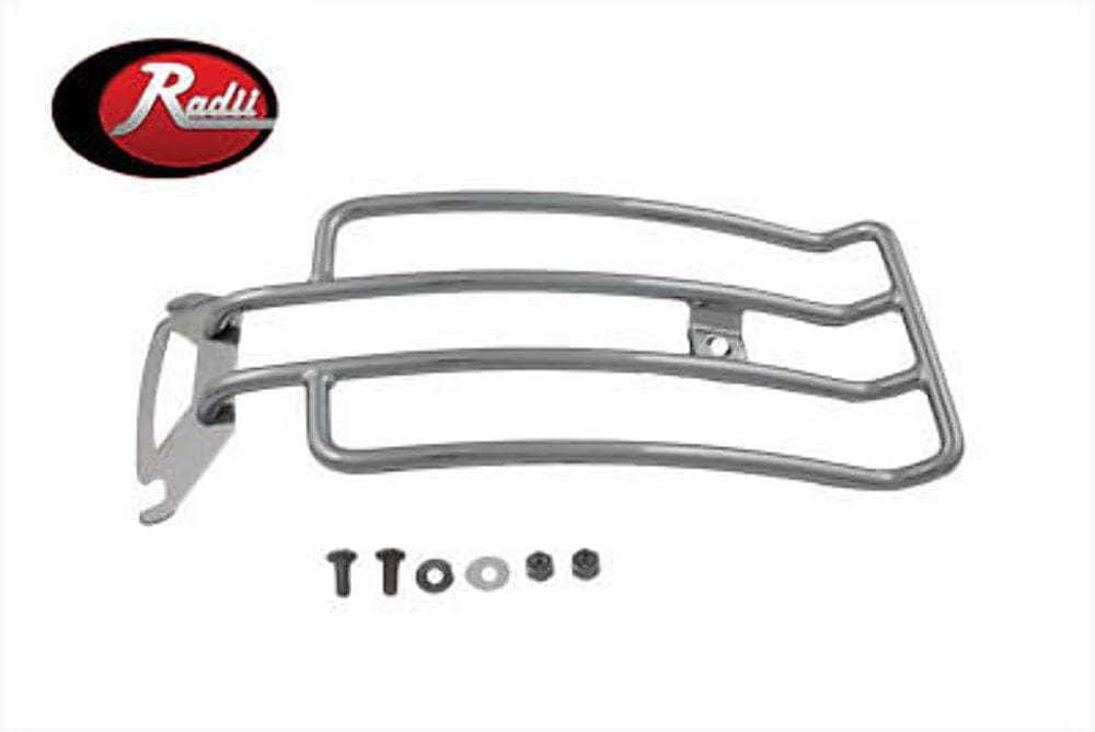 V-Twin Manufacturing, Radii Chrome Solo Seat Luggage Rear Fender Rack Harley Road King FLHR Bagger