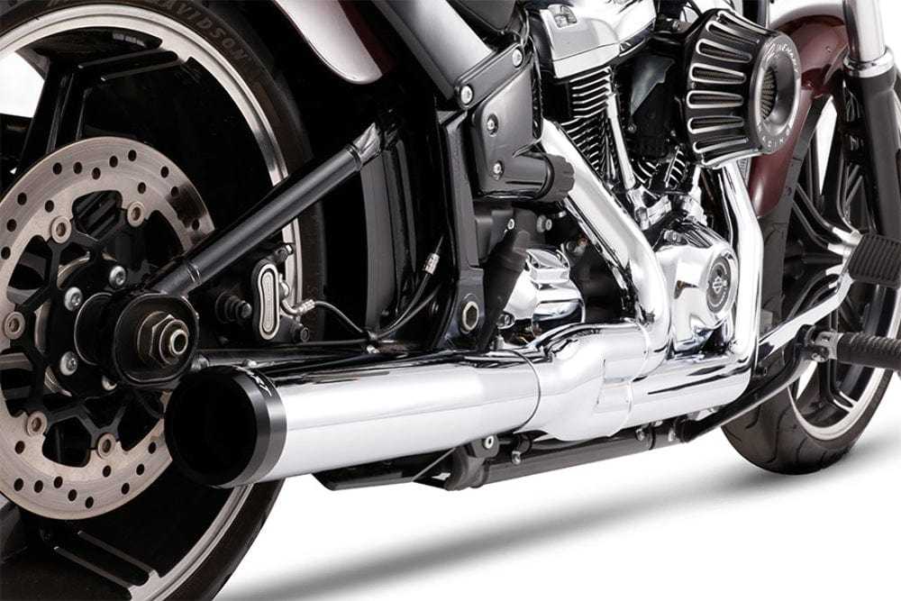 Rinehart Racing, Rinehart Chrome 2-1 Exhaust System Pipes Mufflers Black Harley Softail 18+ M8