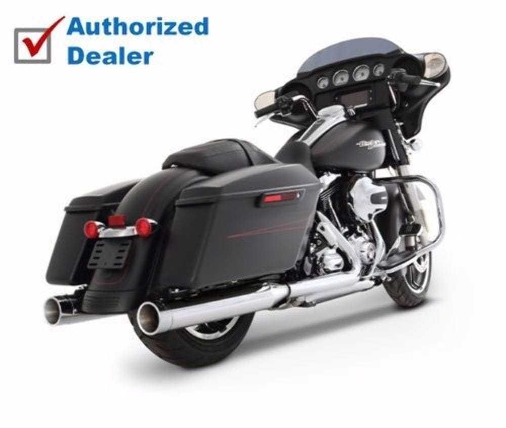 Rinehart Racing, Rinehart Chrome 4" Slip-On Mufflers Exhaust 2017+ Harley Touring Bagger Dresser