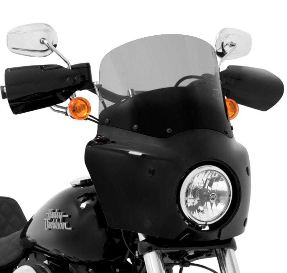 Memphis Shades, Road Warrior Fairing 11" Black Smoke Windshield Polished Mount Harley FXBB 18+