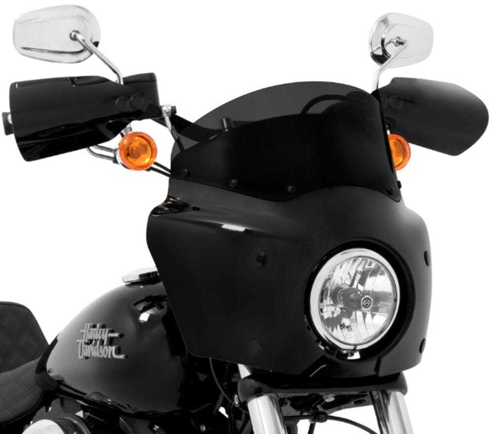 Memphis Shades, Road Warrior Fairing 7" Dark Smoke Polished Mount Kit Harley Softail FXBB 18+ M8