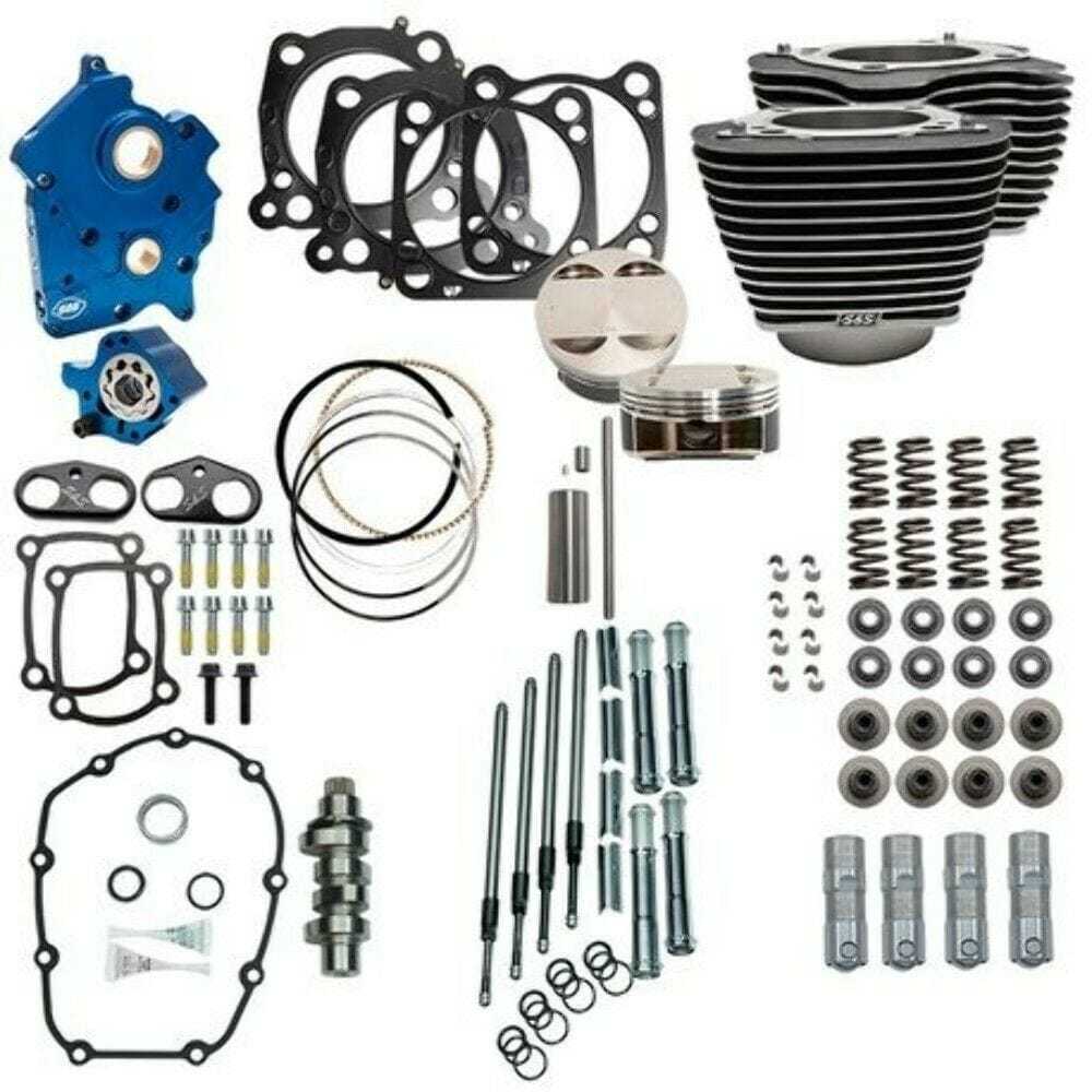 S&S Cycle, S&S 107" to 124" Water Cooled Power Package Chain Drive Chrome Harley Touring M8