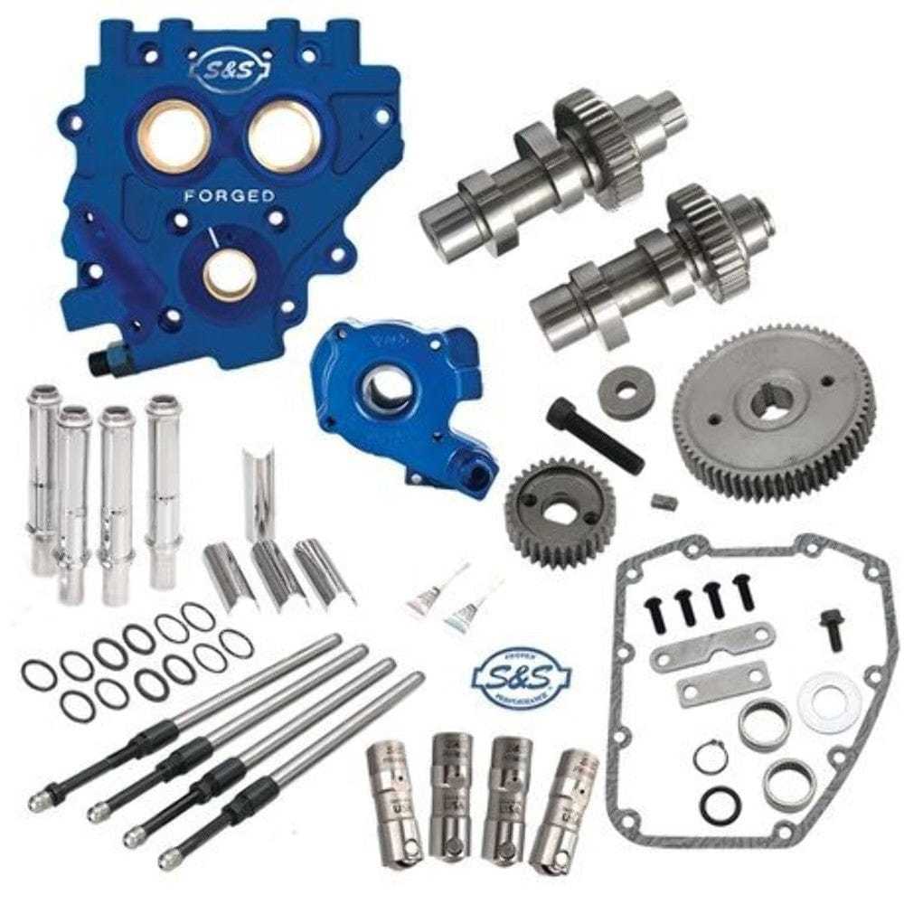 S&S Cycle, S&S 551GE Easy Gear Drive Camshaft Cam Chest Plate Pushrod Kit Harley 06-17 .550