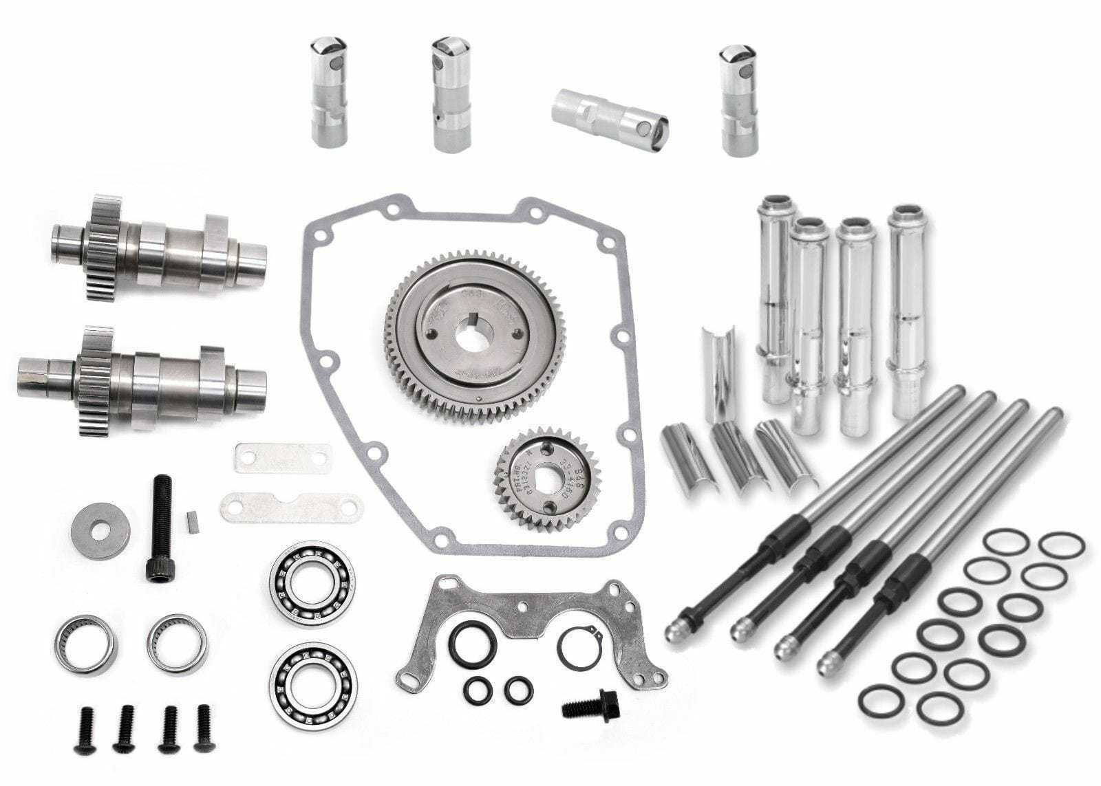 S&S Cycle, S&S 570G Gear Drive Cams Pushrods Lifters Engine Install Kit Camshafts Harley