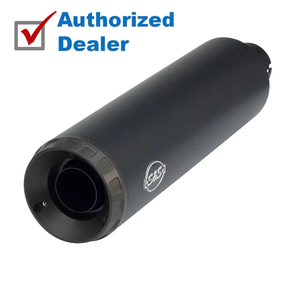 S&S Cycle, S&S Black 4" Grand National Slip-On Muffler Exhaust Pipe Harley Street 500/750