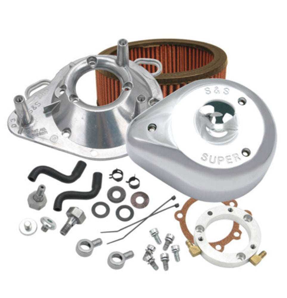 S&S Cycle, S&S Cycle Chrome Tear Drop Air Cleaner Stage 1 Filter Kit Harley 01-17 Big Twin