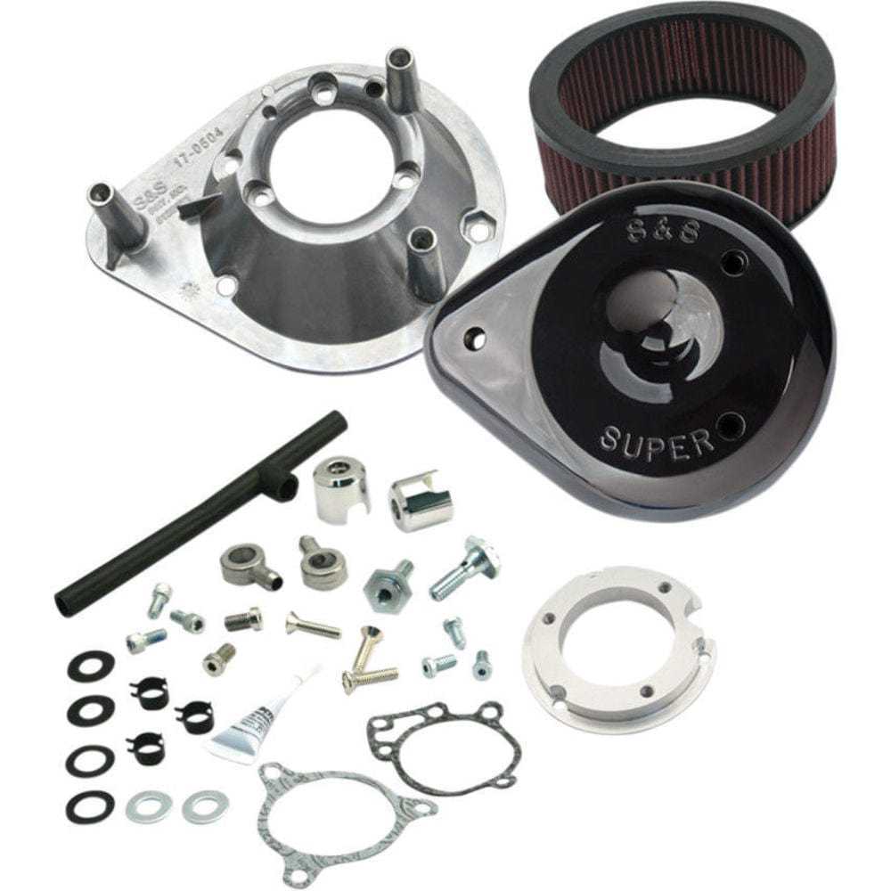 S&S Cycle, S&S Cycle Tear Drop Black Stage 1 Air Cleaner Filter Kit 08-17 Harley Twin Cam