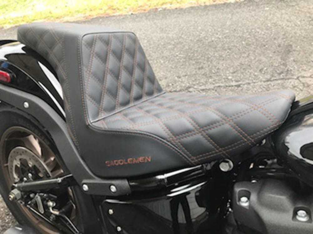 Saddlemen, Saddlemen Step 2 Up Lattice Diamond Brown Stitch Seat M8 Harley Softail FXLRS