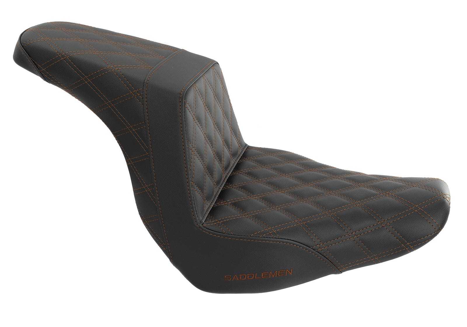 Saddlemen, Saddlemen Step 2 Up Lattice Diamond Brown Stitch Seat M8 Harley Softail FXLRS