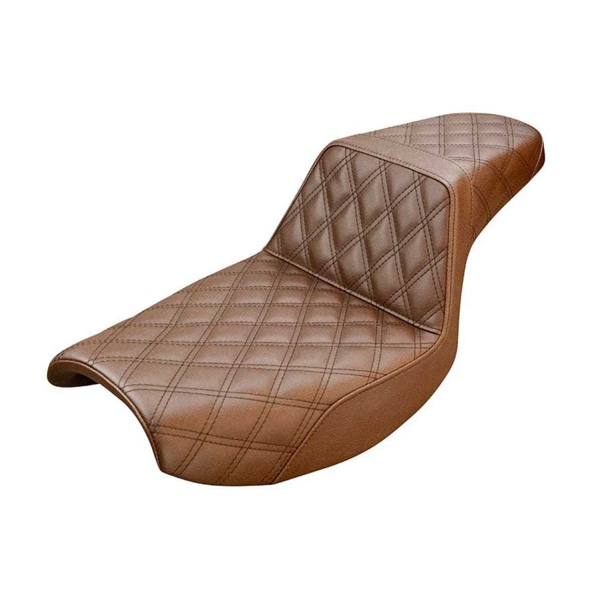 Saddlemen, Saddlemen Step Up Brown Double Diamond Lattice Stitch Gel Core Seat Harley FXR