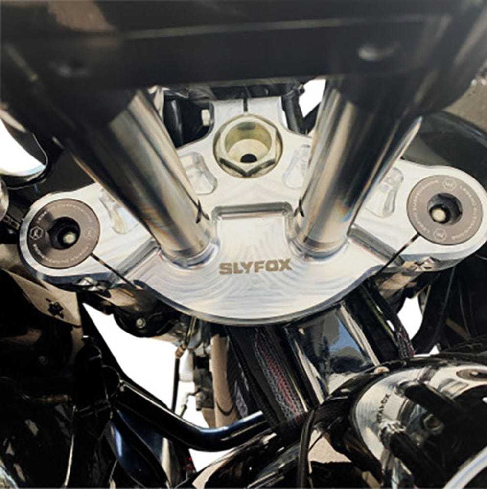 Slyfox, Slyfox Raw Billet Aluminum Top Clamp Triple Tree Harley Touring Bagger 2014-2020