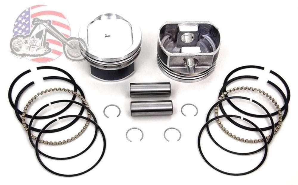 V-Twin Manufacturing, Sportster 883 to 1200 Conversion Piston Pistons Ring Kit Standard Bore 3.498 XL