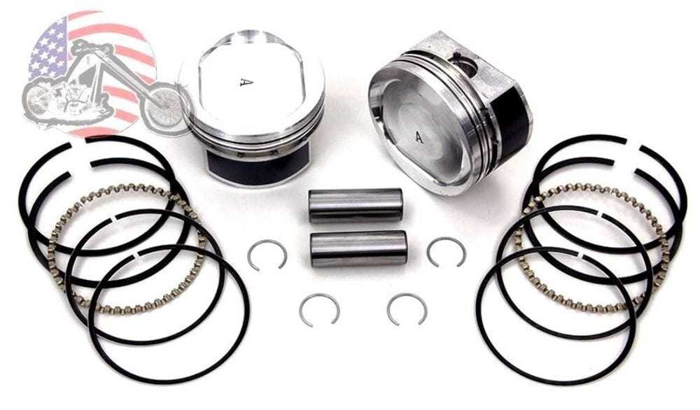 V-Twin Manufacturing, Sportster 883 to 1200 Conversion Piston Pistons Ring Kit Standard Bore 3.498 XL