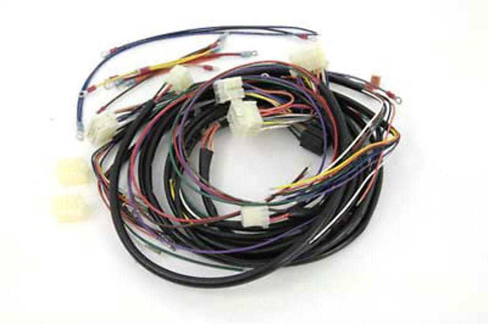 V-Twin Manufacturing, Stock Softail Builders Wiring Harness Color Code OEM Harley FLST FXST 1987 1988