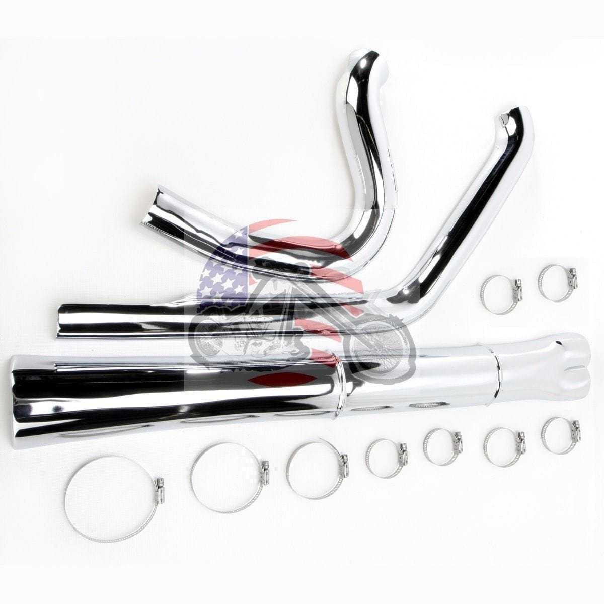 Thunderheader, Thunderheader 2 into 1 Pipe Chrome 3 Piece Heat Shield Set Shields Heatshields