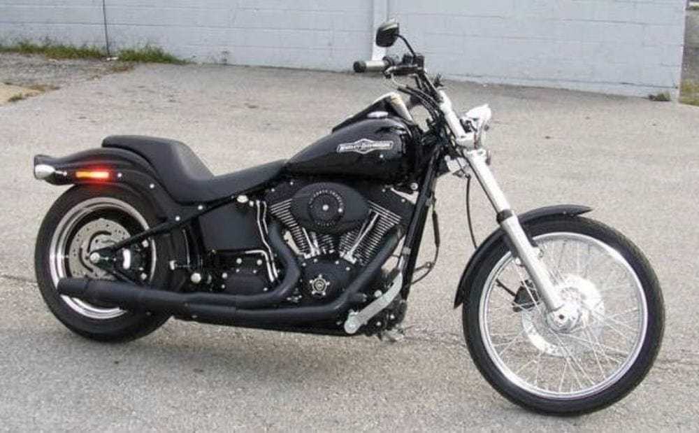 Thunderheader, Thunderheader Black 2 Into 1 Header Muffler Exhaust Pipe System Harley Softail