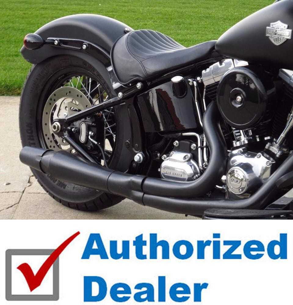 Thunderheader, Thunderheader Black 2 Into 1 Header Muffler Exhaust Pipe System Harley Softail