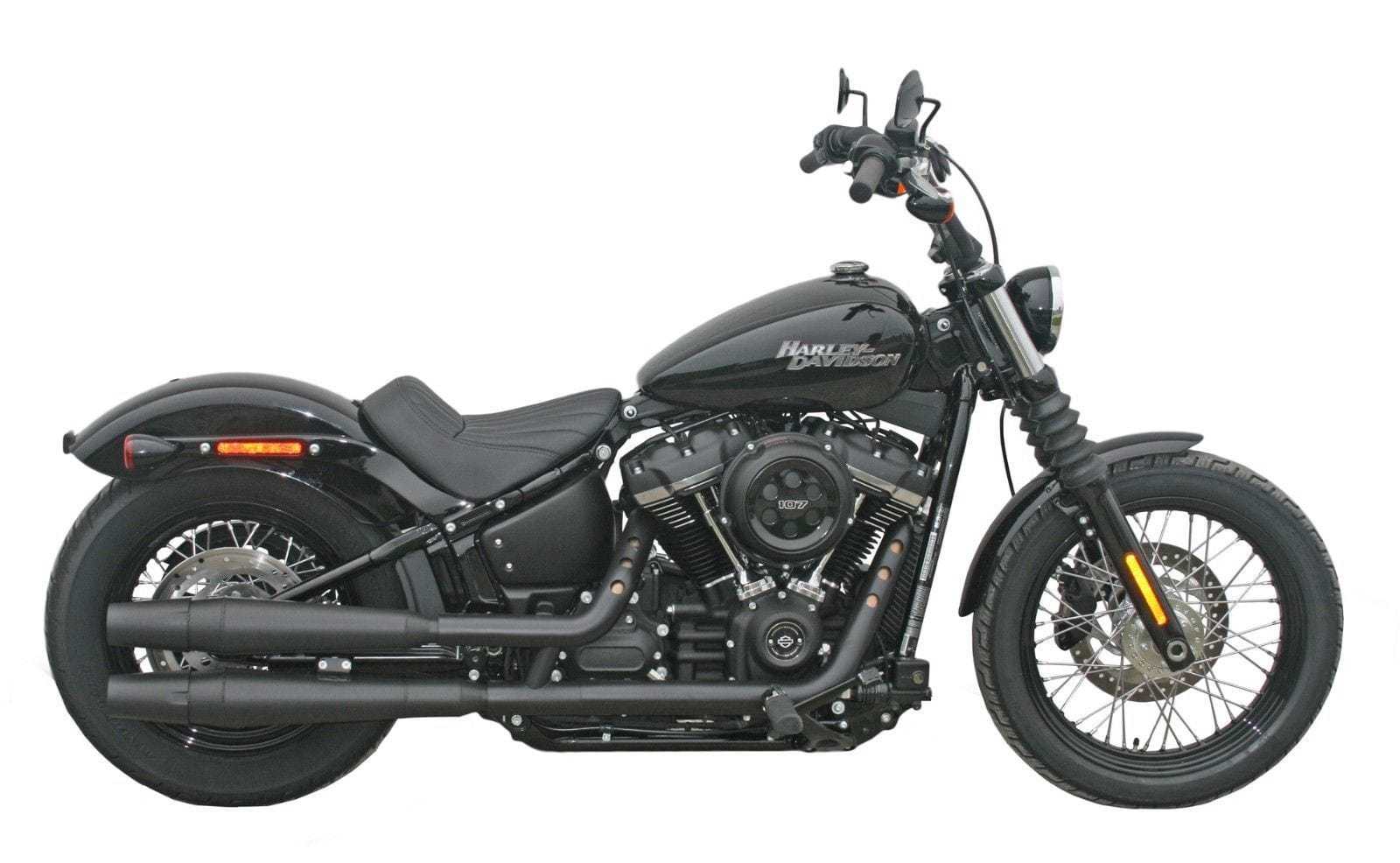 Thunderheader, Thunderheader Black Thunder Cone Exhaust Slip-On Mufflers Harley Softail 18+ M8