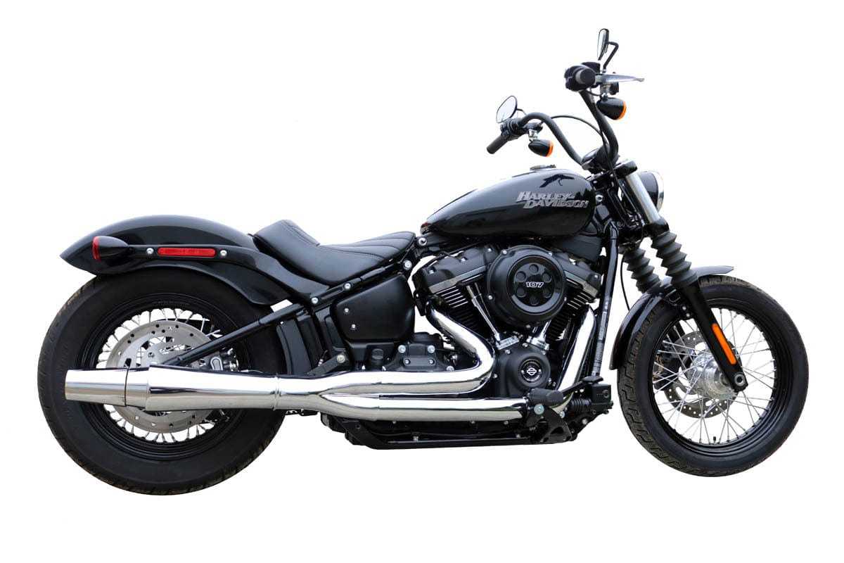 Thunderheader, Thunderheader X-Series 2 - 1 Chrome Low Exhaust System Pipes Harley Softail 18+