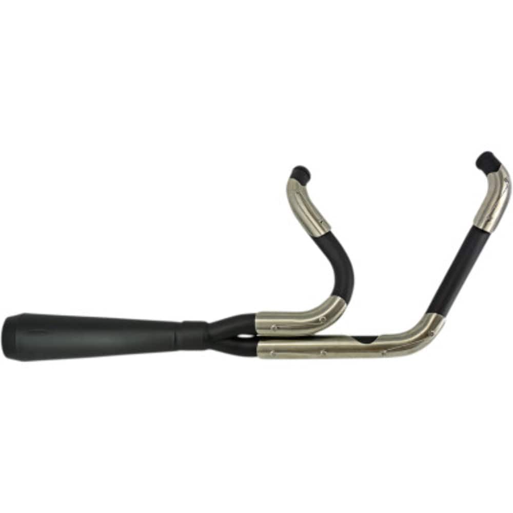 Trask Performance, Trask Assault Black Ceramic 2 Into 1 Pipe Exhaust System Harley Touring 07-16