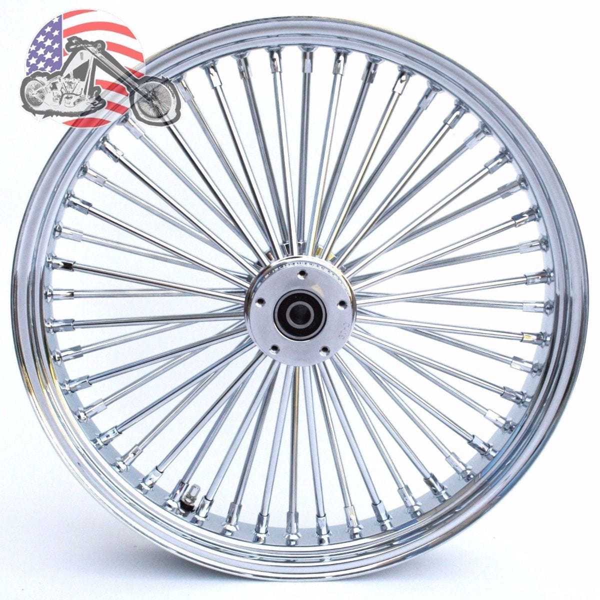 Ultima, Ultima Chrome 21 3.5 48 Fat King Spoke Front Wheel Rim Harley Touring Dual Disc