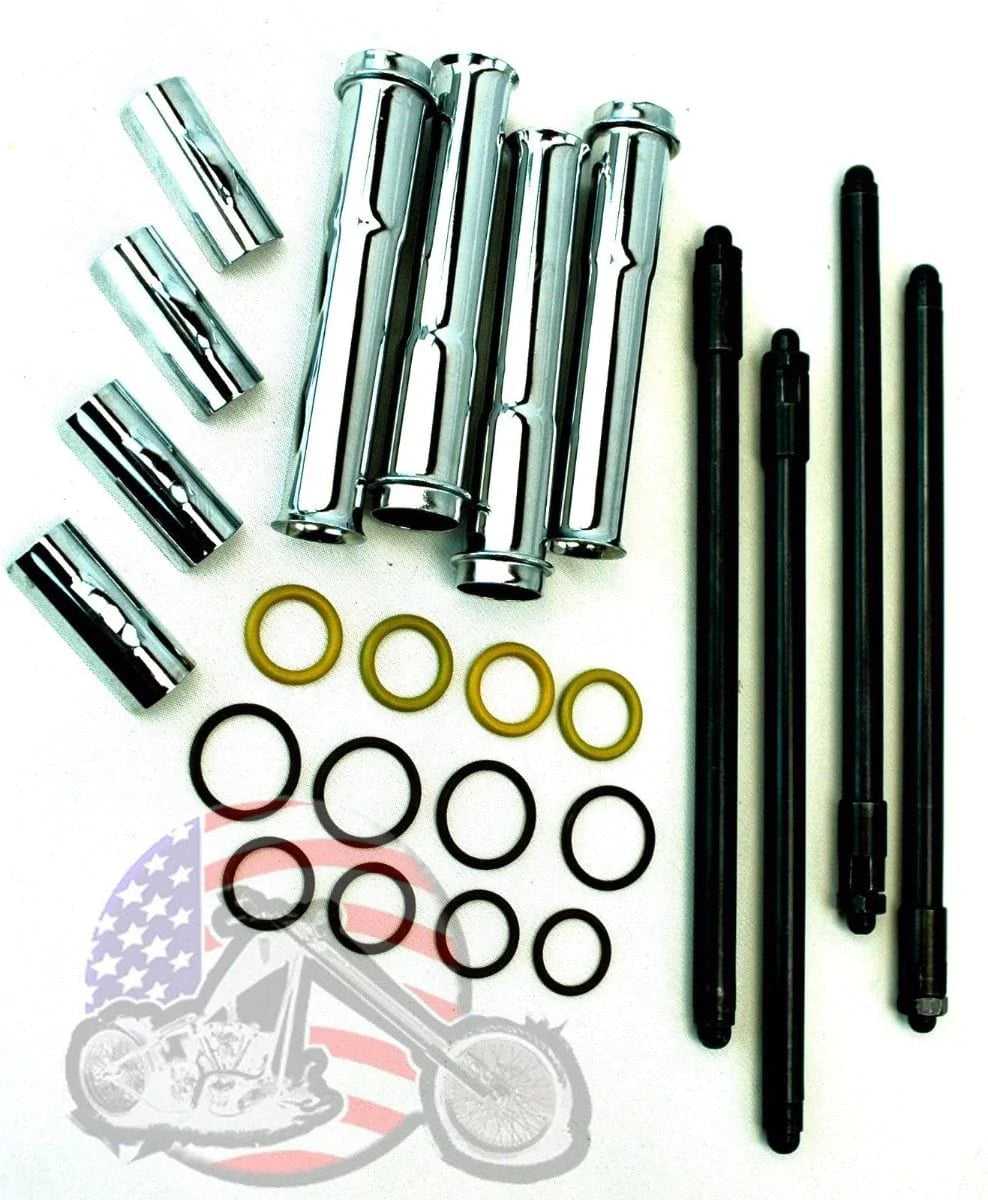 Ultima, Ultima EZ Quick Adjustable Pushrods Tube Chrome Kit 1999-2017 Harley Twin Cam FL