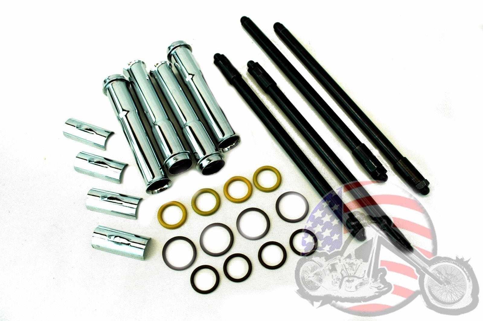 Ultima, Ultima EZ Quick Adjustable Pushrods Tube Chrome Kit 1999-2017 Harley Twin Cam FL