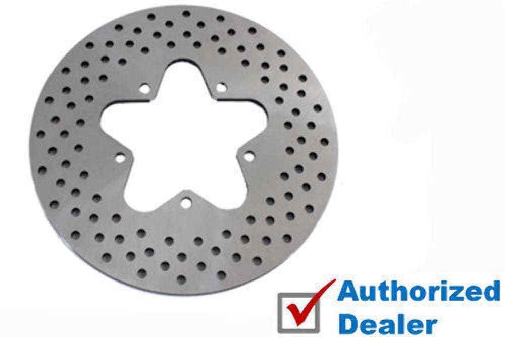 V-Twin Manufacturing, V-Twin Drilled  Stainless Steel Rear Brake Rotor 86-1999 Harley Touring FLT FLHT