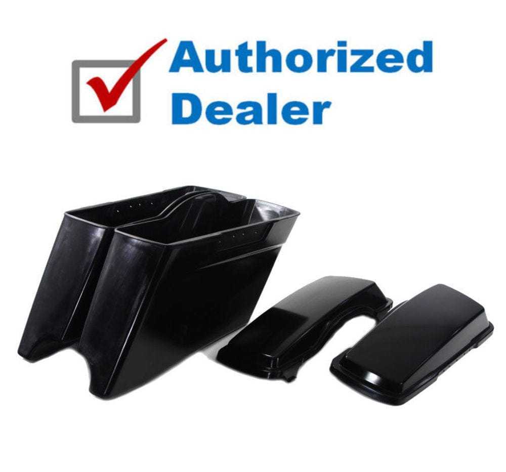 V-Twin Manufacturing, V-Twin Raw Plastic Stretched Saddlebag Lid Set Harley Touring Bagger 1998-2013