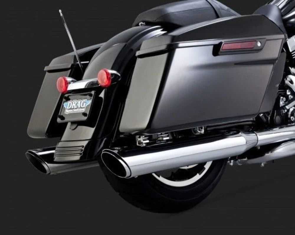 Vance & Hines, Vance & Hines 4" Chrome Twin Slash Rounds Slip-On Mufflers Harley Touring 95-16