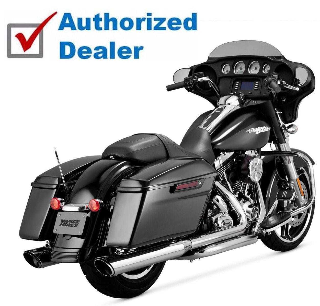 Vance & Hines, Vance & Hines 4" Chrome Twin Slash Rounds Slip-On Mufflers Harley Touring 95-16