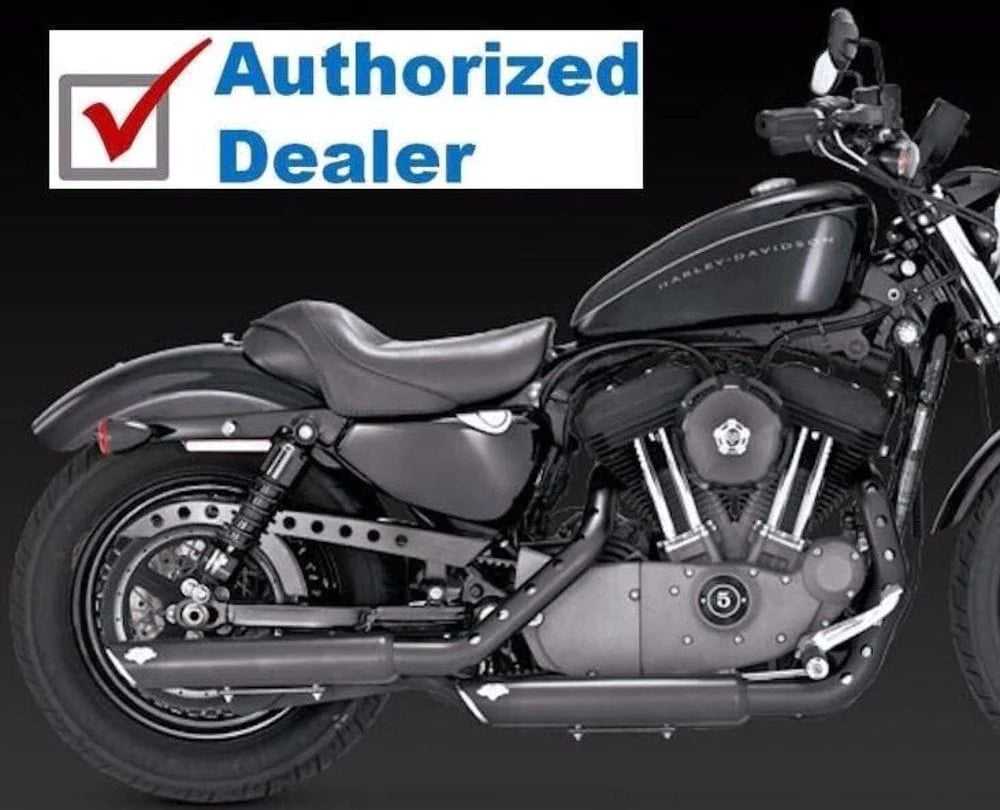 Vance & Hines, Vance & Hines Black Twin Slash Slip-On Mufflers Exhaust Harley Sportster Iron 48