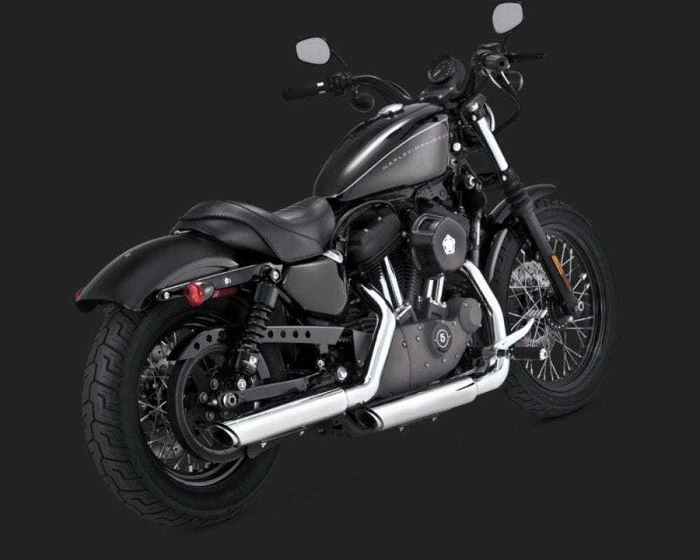 Vance & Hines, Vance & Hines Twin Slash 3 Inch Slip-Ons Mufflers Harley Sportster Iron 16839