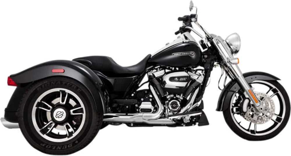 Vance & Hines, Vance & Hines Twin Slash Round Slip-On Mufflers Chrome Harley Freewheeler 17-18