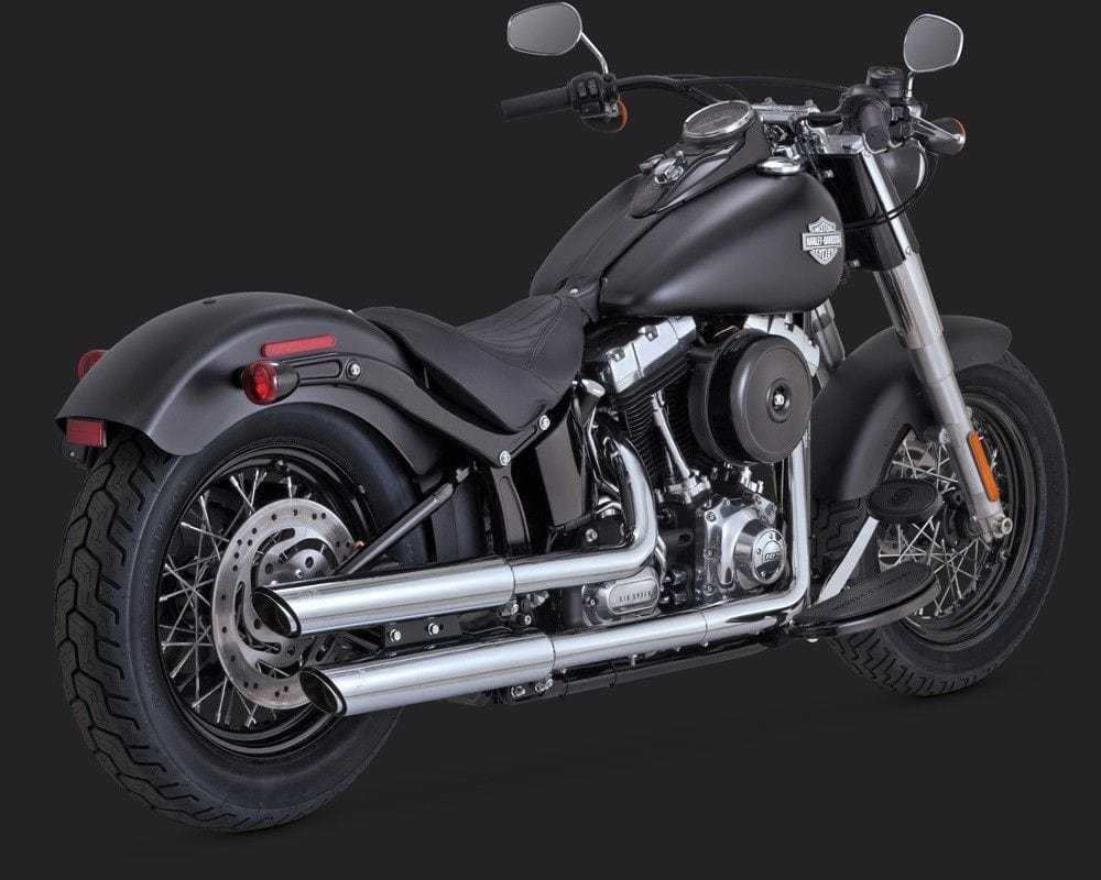 Vance & Hines, Vance & Hines Twin Slash Slip-On Mufflers Pipes Exhaust 07-17 Harley Softail FLS