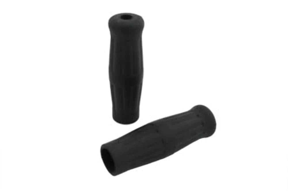 V-Twin Manufacturing, Vintage Retro Classic Replica Antique Rubber Black Grips Hand Set 1" Handlebars