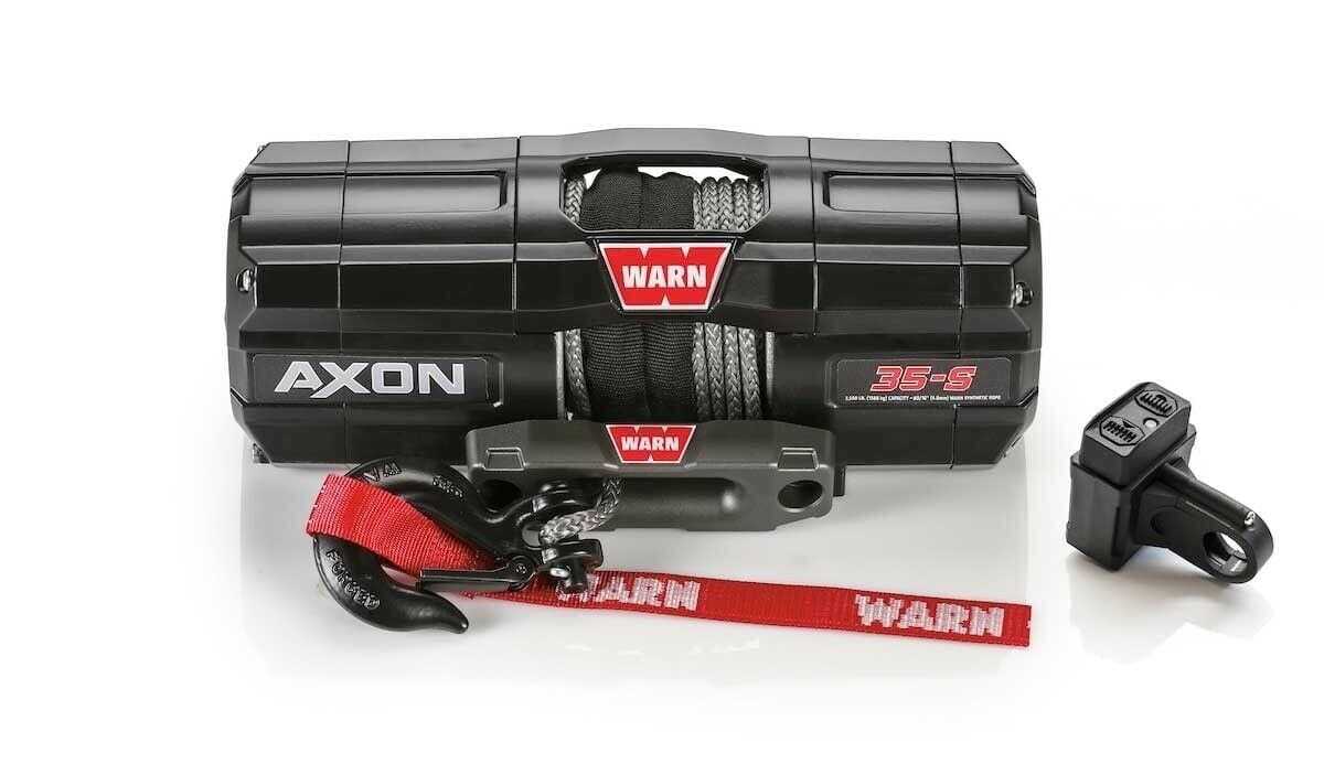 WARN, Warn AXON 35-S 3500 12V Winch Synthetic Wire Rope Offroad ATV UTV SXS 4 Wheeler