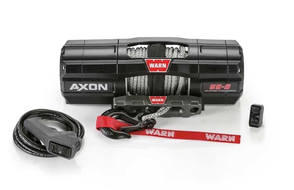 WARN, Warn AXON 55-S 5500 12V Winch Synthetic Wire Rope Offroad ATV UTV SXS 4 Wheeler